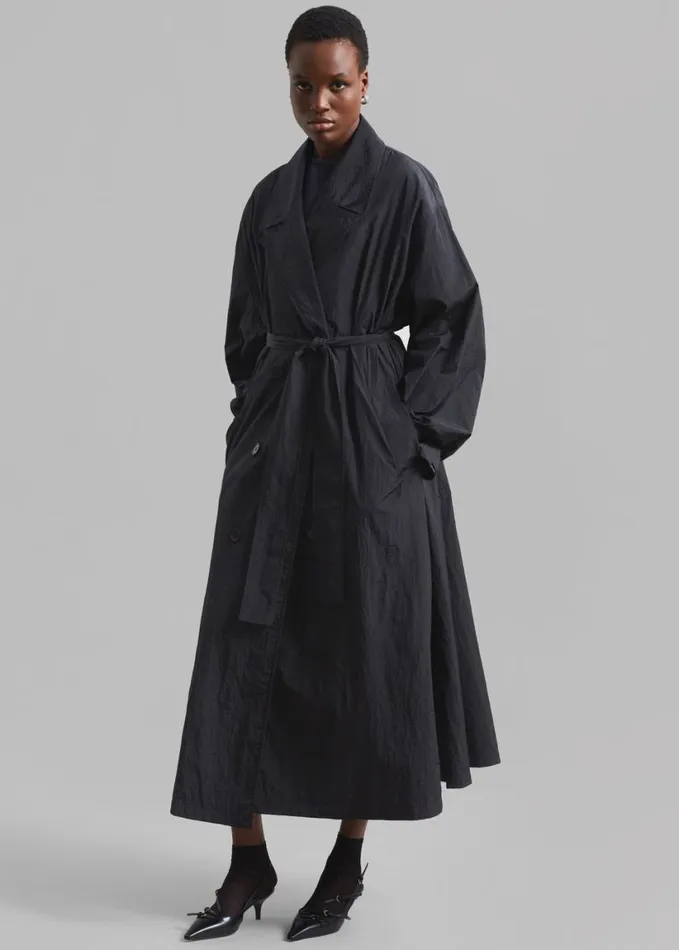 Clothing Women The Frankie Shop Jude Trench Coat 8211 Black