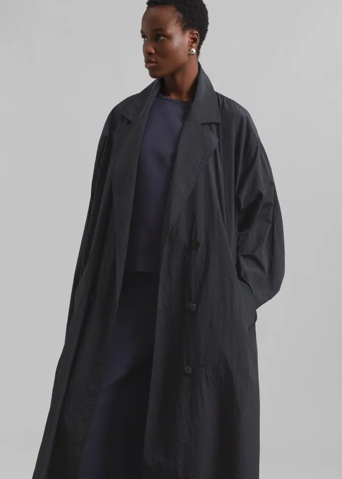 Clothing Women The Frankie Shop Jude Trench Coat 8211 Black
