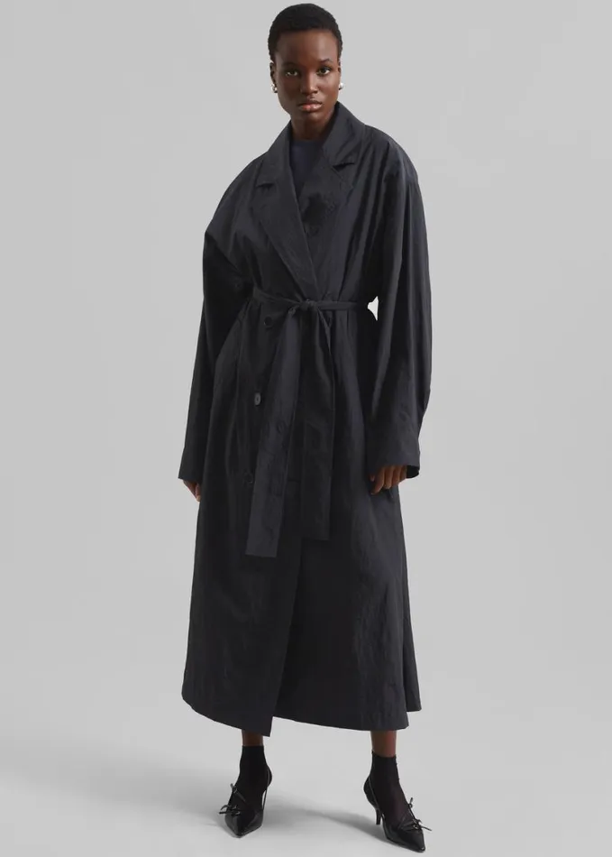 Clothing Women The Frankie Shop Jude Trench Coat 8211 Black