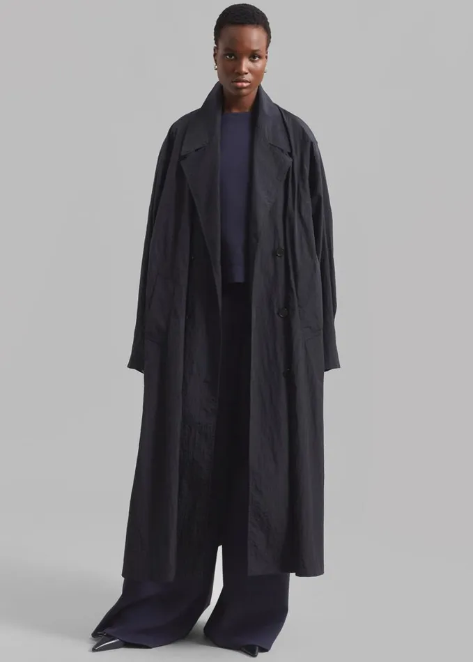 Clothing Women The Frankie Shop Jude Trench Coat 8211 Black