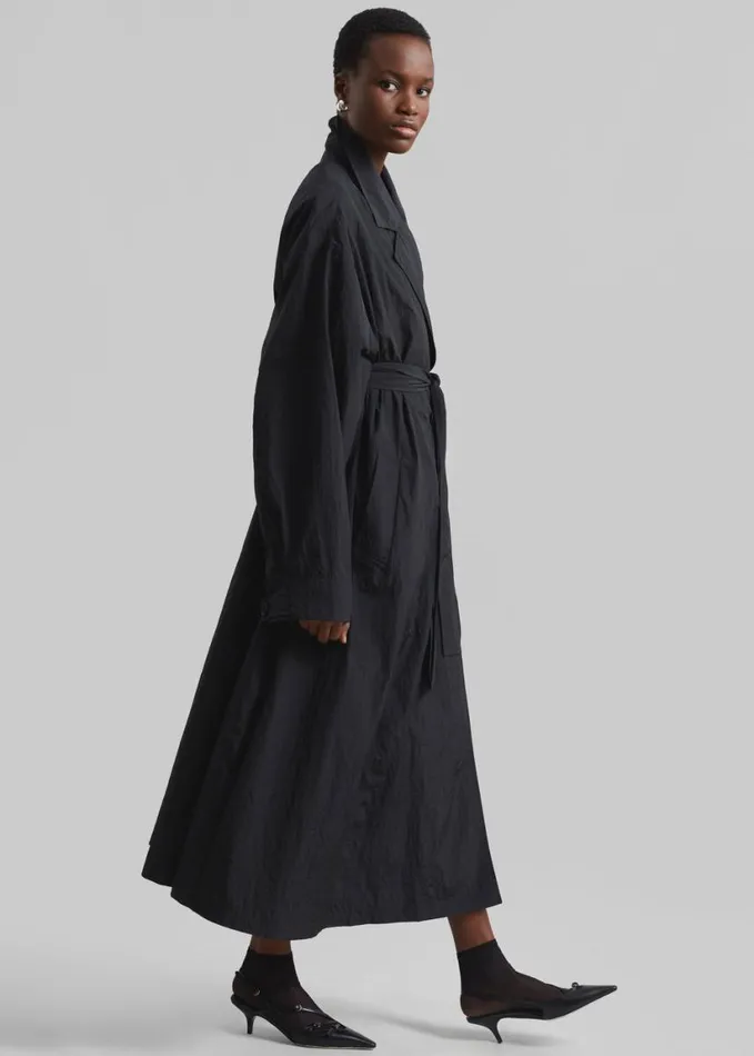 Clothing Women The Frankie Shop Jude Trench Coat 8211 Black