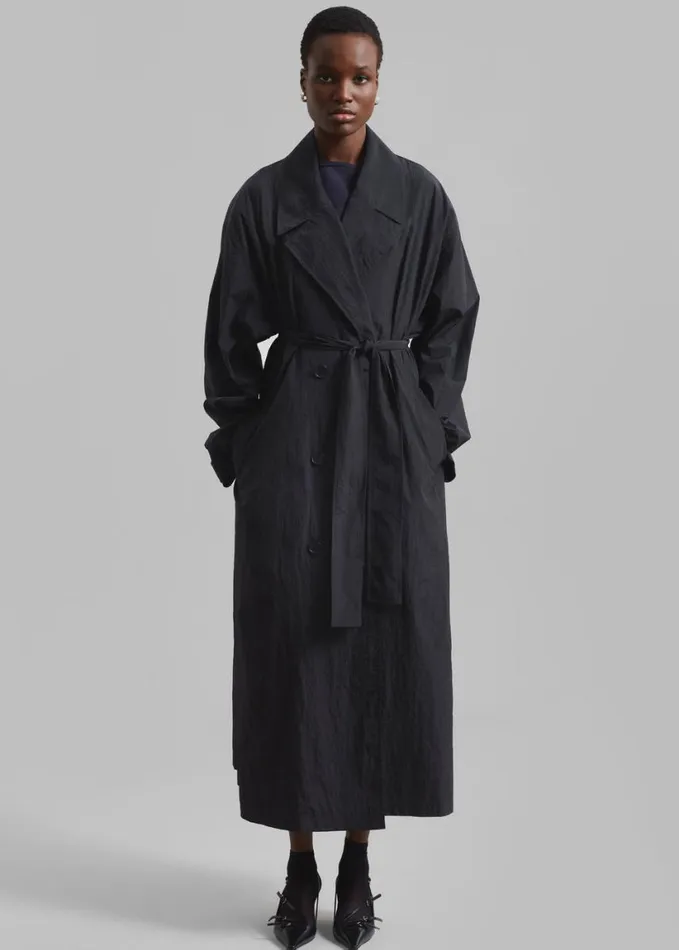 Clothing Women The Frankie Shop Jude Trench Coat 8211 Black