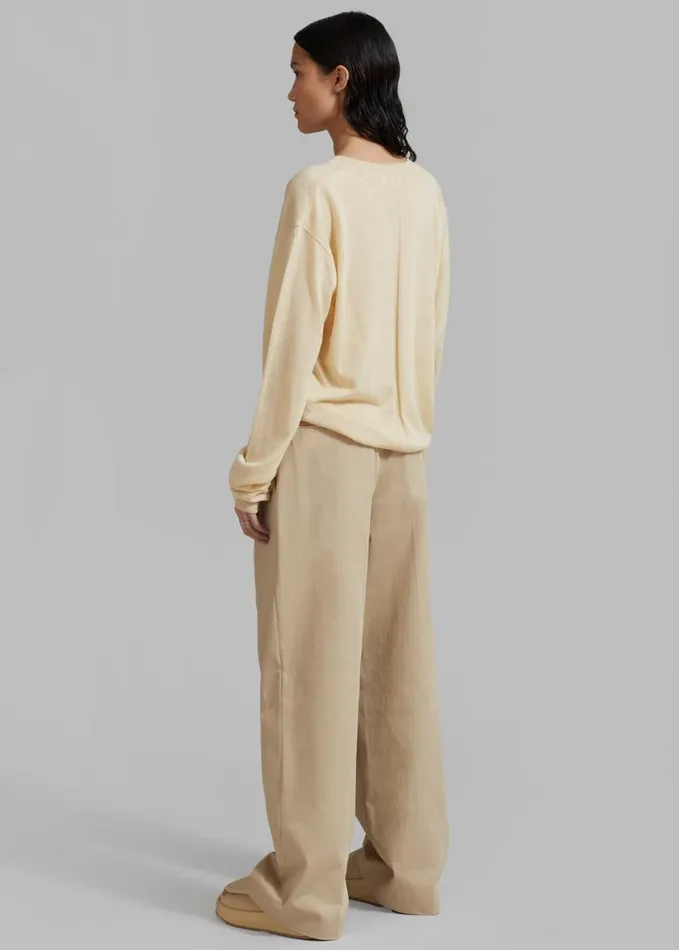 Clothing Women The Frankie Shop Juro VNeck Knit 8211 Butter