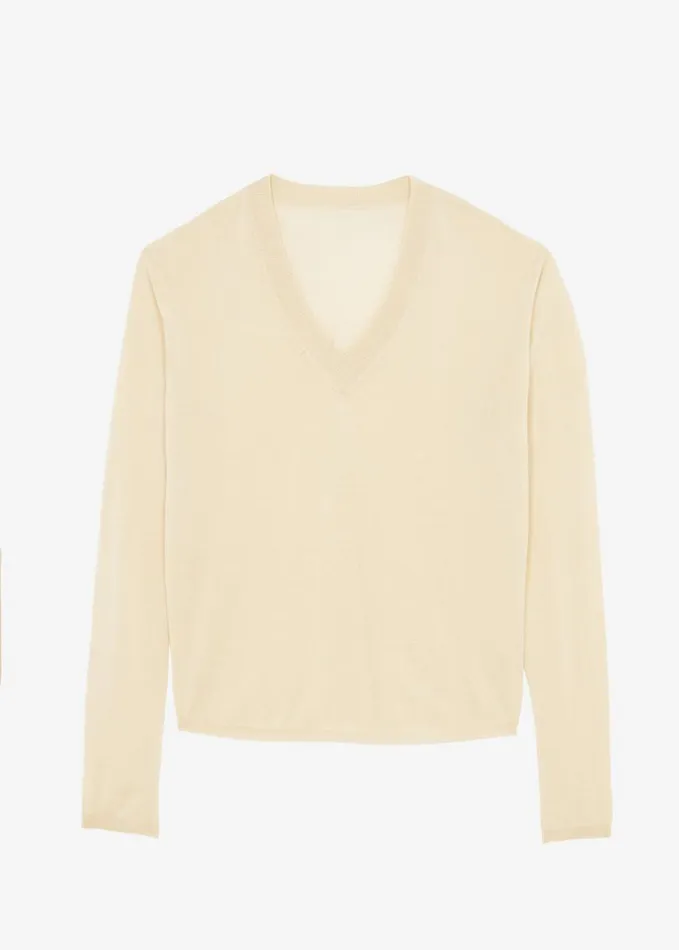 Clothing Women The Frankie Shop Juro VNeck Knit 8211 Butter