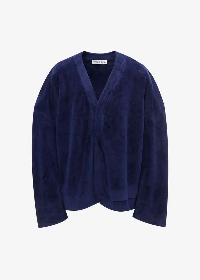 Clothing Women The Frankie Shop JW Anderson Oversized VNeck Cardigan 8211 Dark Navy