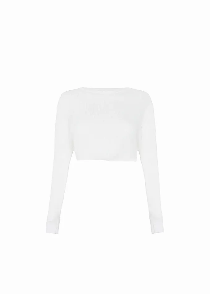 Clothing Women The Frankie Shop Kaz Cropped Knit Top 8211 White