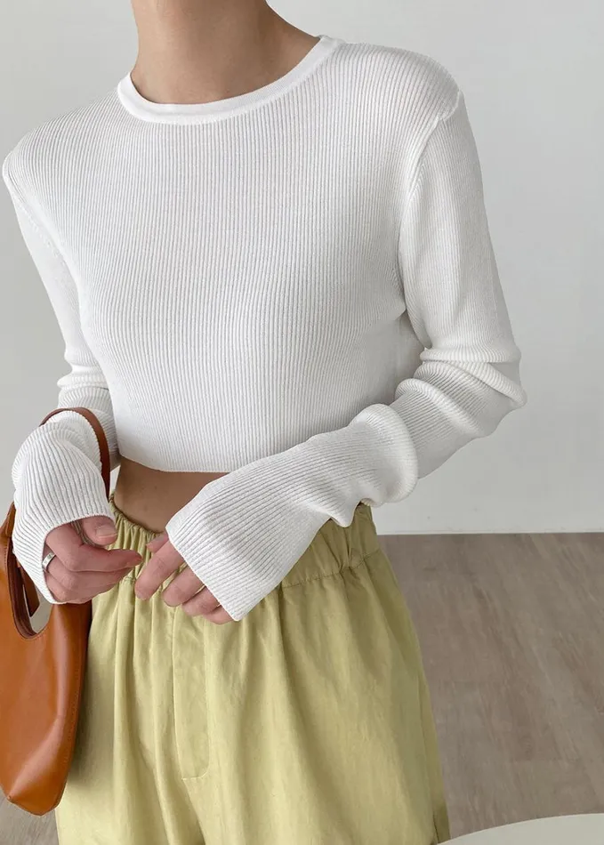 Clothing Women The Frankie Shop Kaz Cropped Knit Top 8211 White