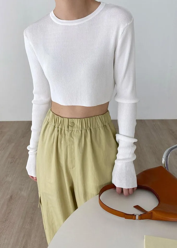 Clothing Women The Frankie Shop Kaz Cropped Knit Top 8211 White