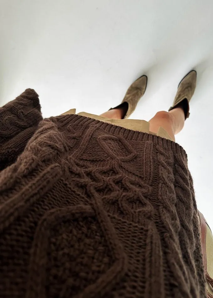 Clothing Women The Frankie Shop Keri Braided Sweater 8211 Brown