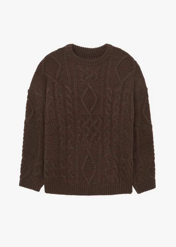 Clothing Women The Frankie Shop Keri Braided Sweater 8211 Brown