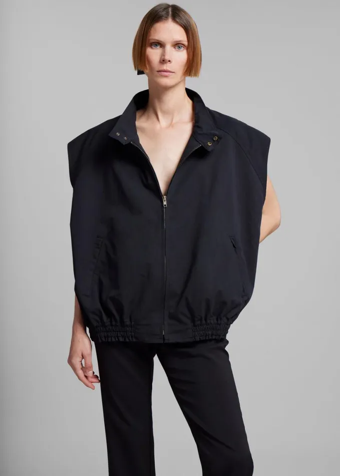 Clothing Women The Frankie Shop Lance Sleeveless Bomber Jacket 8211 Black