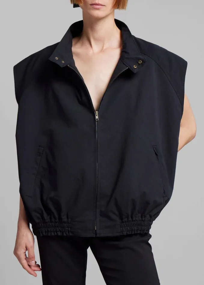 Clothing Women The Frankie Shop Lance Sleeveless Bomber Jacket 8211 Black