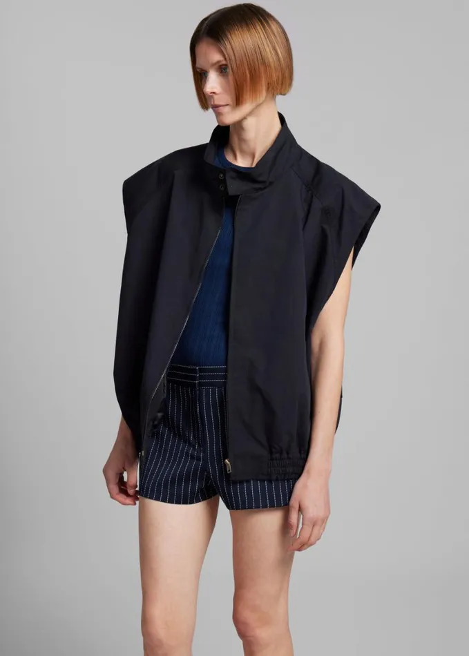 Clothing Women The Frankie Shop Lance Sleeveless Bomber Jacket 8211 Black