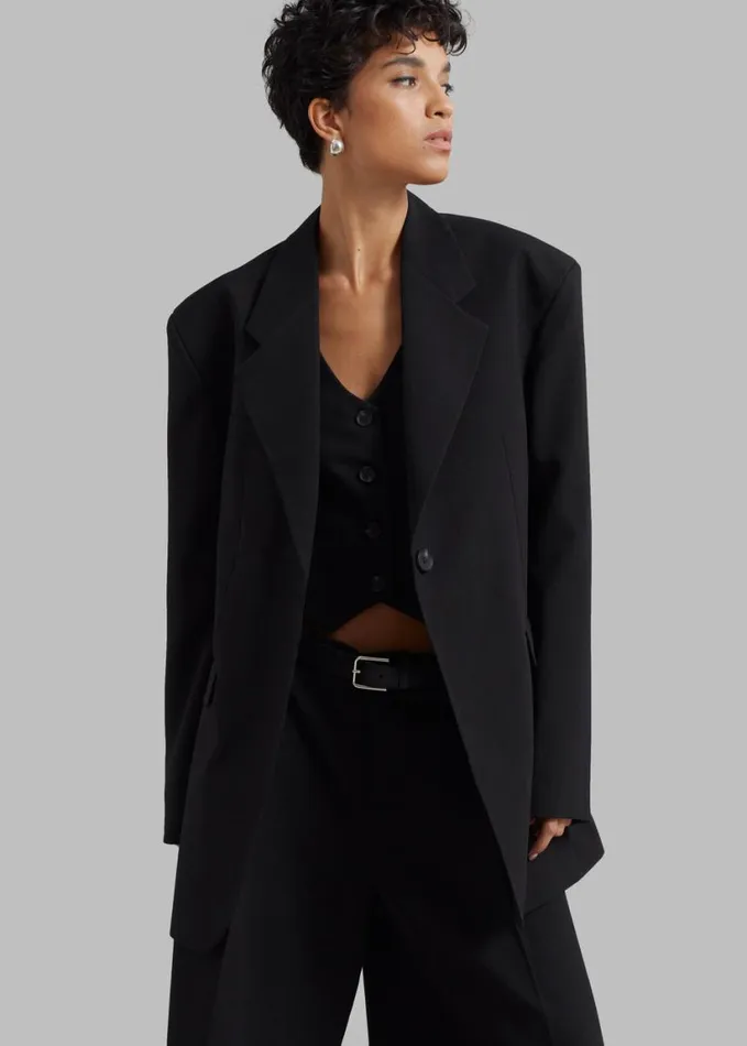 Clothing Women The Frankie Shop Lillian Oversized Blazer 8211 Black