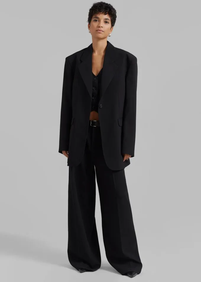 Clothing Women The Frankie Shop Lillian Oversized Blazer 8211 Black