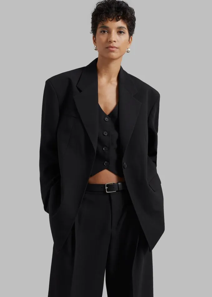 Clothing Women The Frankie Shop Lillian Oversized Blazer 8211 Black
