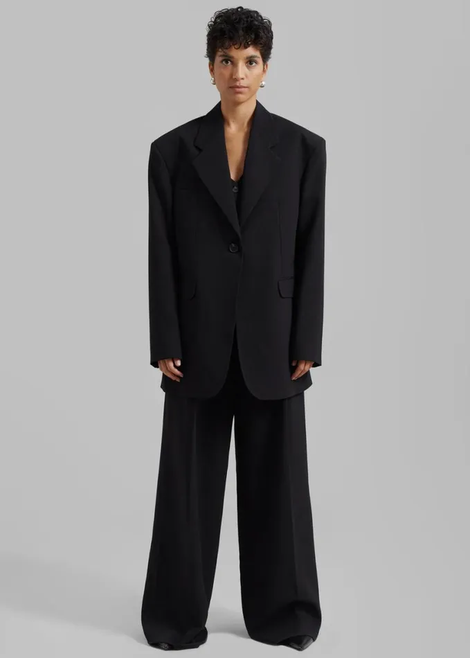 Clothing Women The Frankie Shop Lillian Oversized Blazer 8211 Black