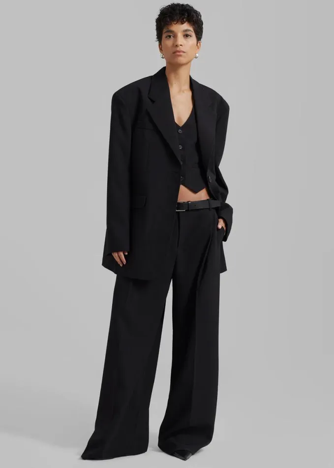 Clothing Women The Frankie Shop Lillian Oversized Blazer 8211 Black