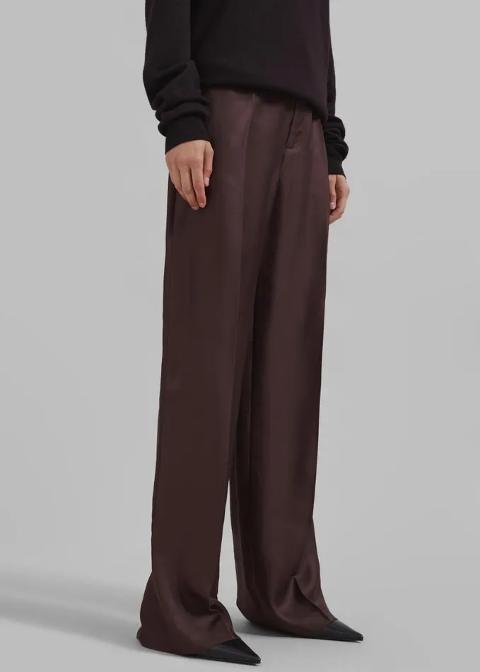 Clothing Women The Frankie Shop Loulou Studio Fafila Pants 8211 Choco