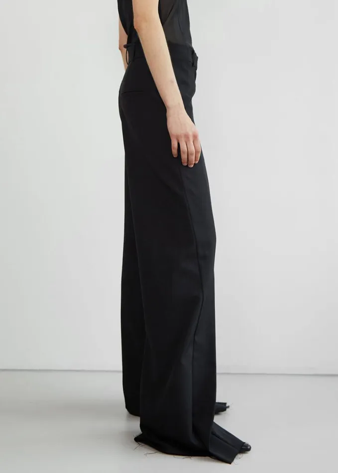 Clothing Women The Frankie Shop Low Classic Jellyfish Pants 8211 Black