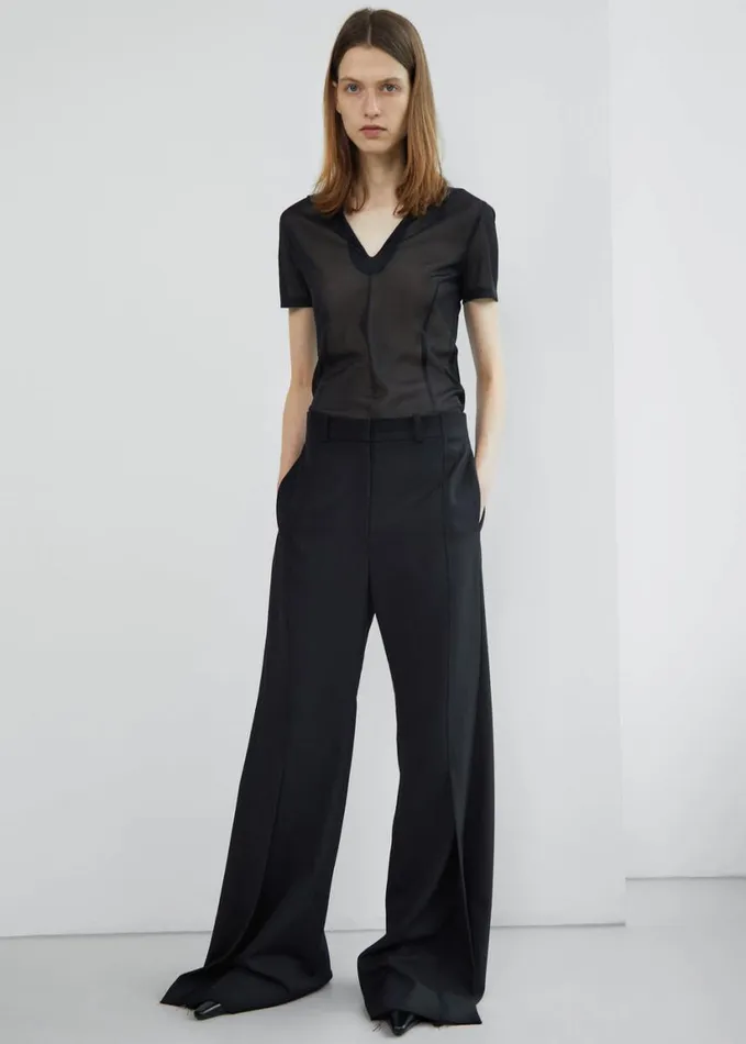 Clothing Women The Frankie Shop Low Classic Jellyfish Pants 8211 Black