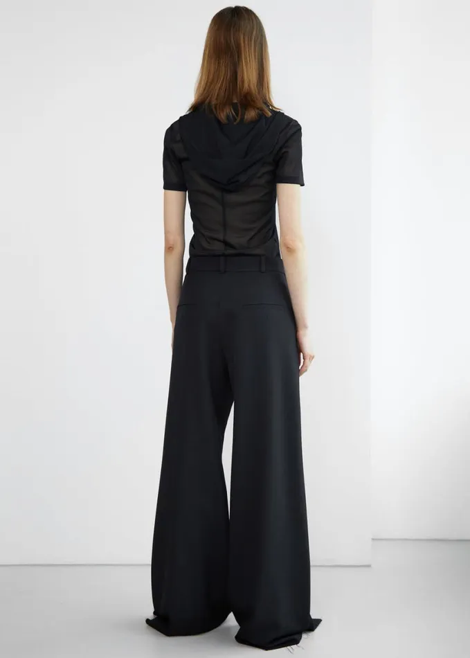 Clothing Women The Frankie Shop Low Classic Jellyfish Pants 8211 Black