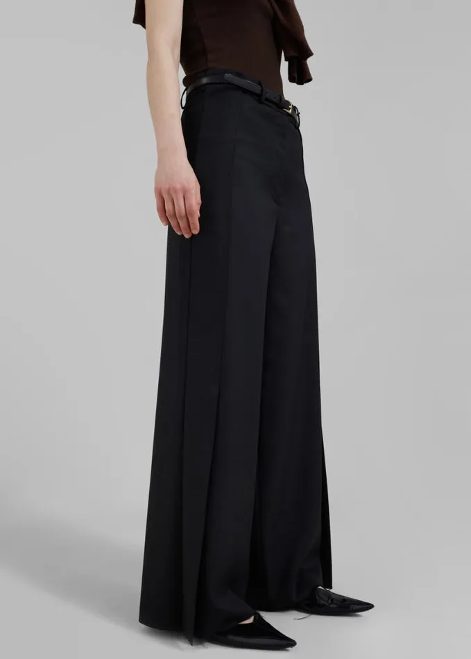 Clothing Women The Frankie Shop Low Classic Jellyfish Pants 8211 Black