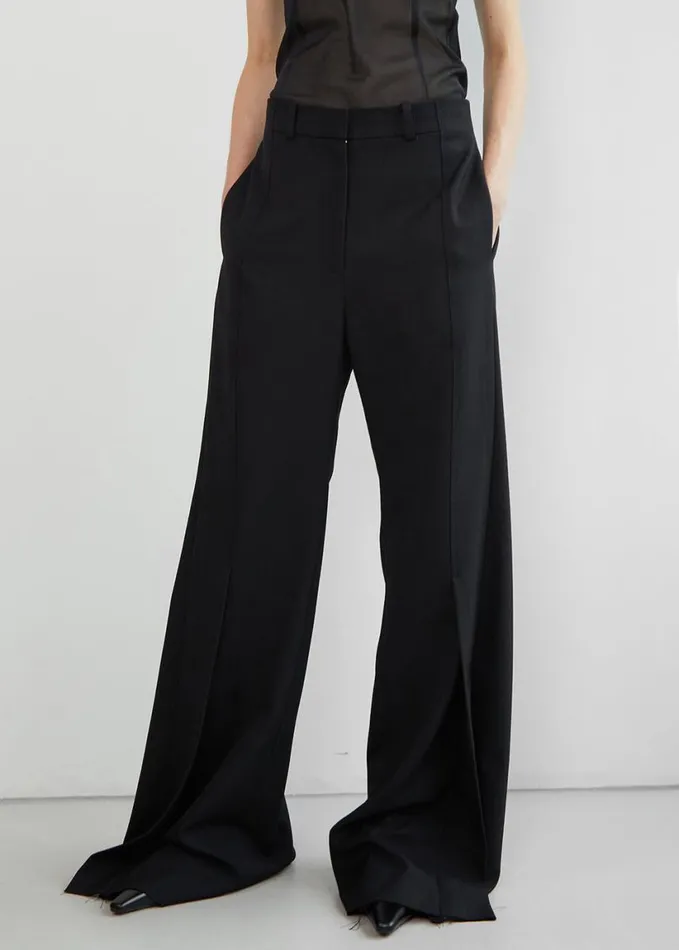 Clothing Women The Frankie Shop Low Classic Jellyfish Pants 8211 Black