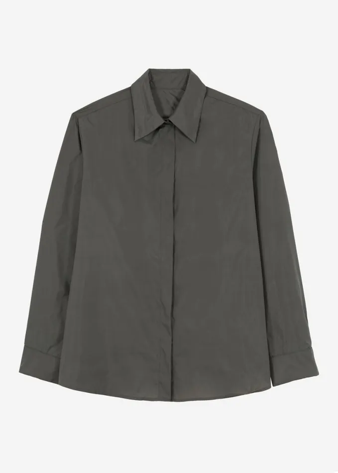 Clothing Women The Frankie Shop Lucy Open Back Oversized Shirt 8211 Charcoal