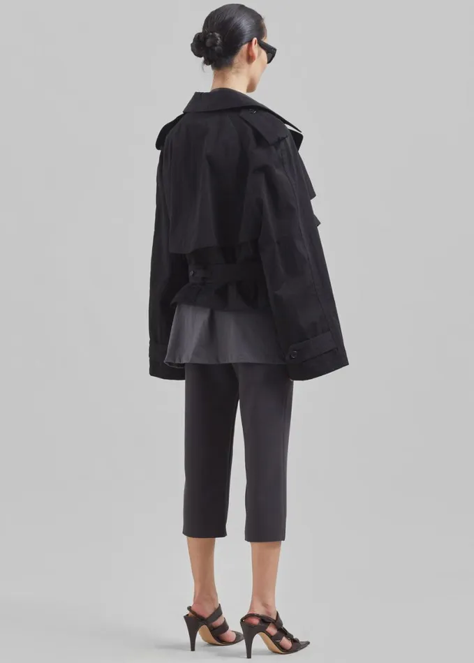 Clothing Women The Frankie Shop Mads Cropped Trench 8211 Black