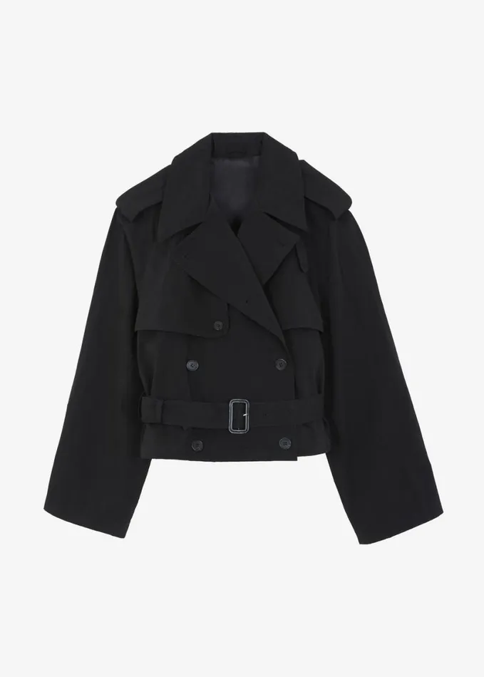 Clothing Women The Frankie Shop Mads Cropped Trench 8211 Black