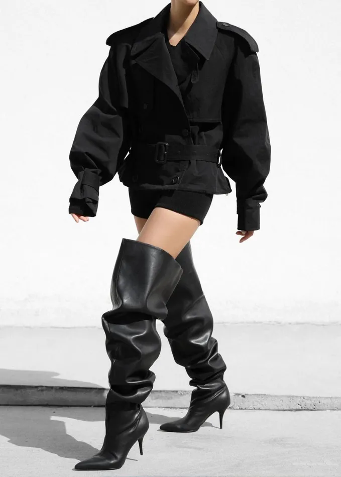 Clothing Women The Frankie Shop Mads Cropped Trench 8211 Black