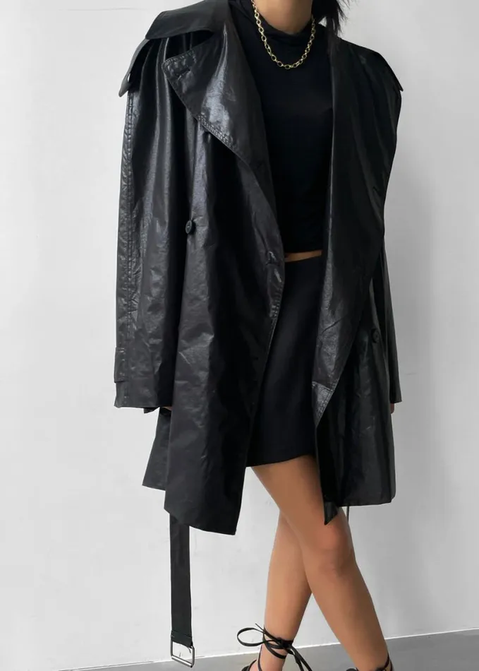 Clothing Women The Frankie Shop Manila Oversized Trench 8211 Black