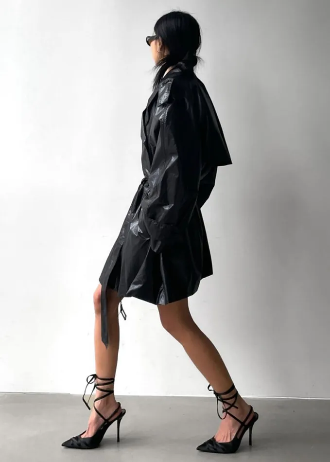 Clothing Women The Frankie Shop Manila Oversized Trench 8211 Black