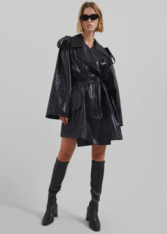 Clothing Women The Frankie Shop Manila Oversized Trench 8211 Black