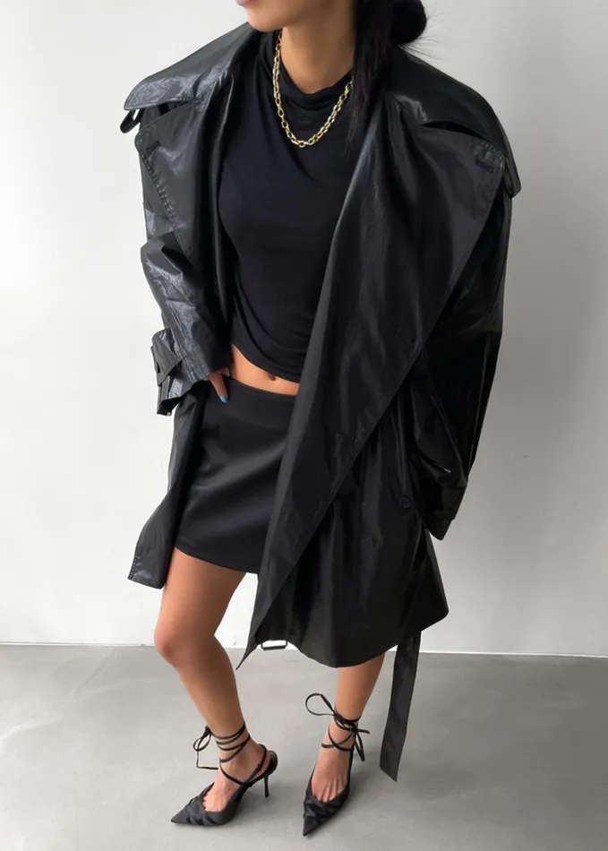 Clothing Women The Frankie Shop Manila Oversized Trench 8211 Black