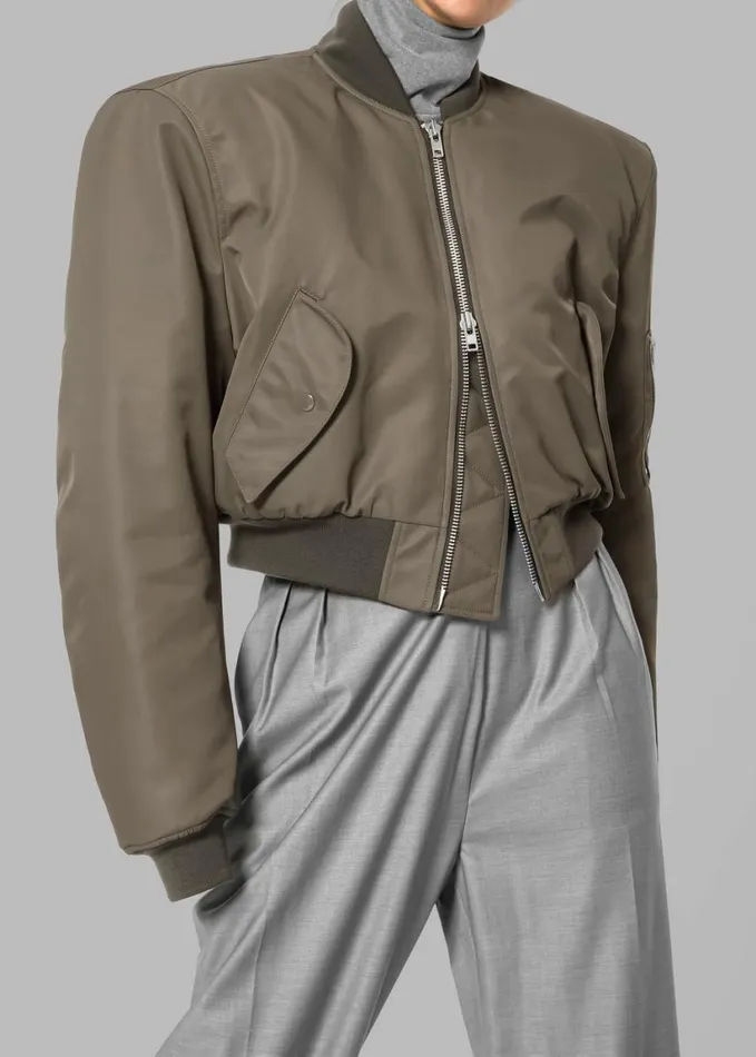 Clothing Women The Frankie Shop Mati Cropped Padded Bomber 8211 Olive