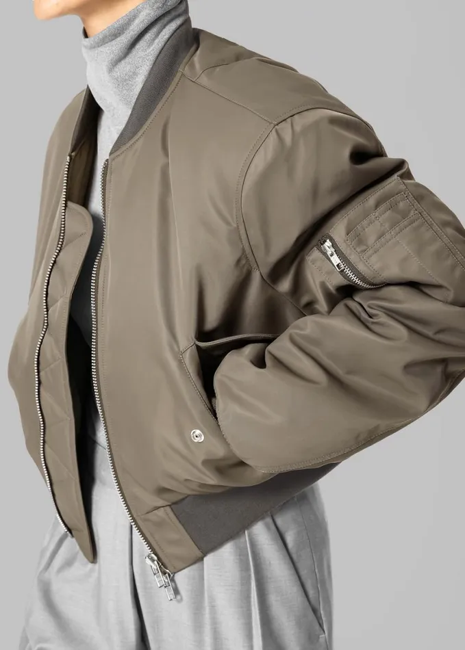 Clothing Women The Frankie Shop Mati Cropped Padded Bomber 8211 Olive