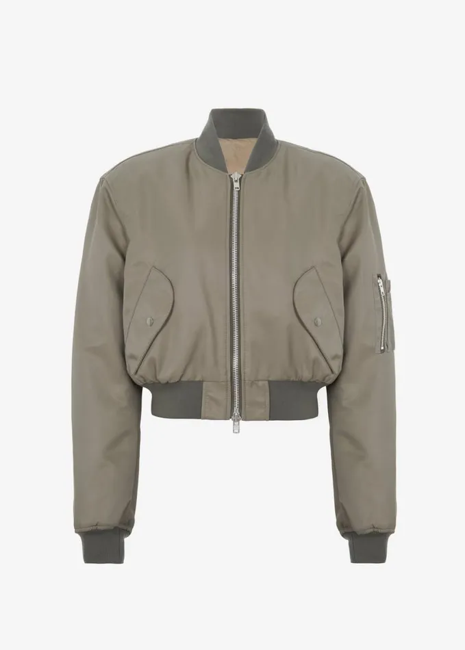 Clothing Women The Frankie Shop Mati Cropped Padded Bomber 8211 Olive