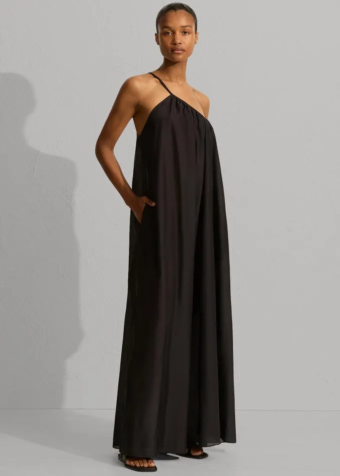 Clothing Women The Frankie Shop Matteau Voluminous One Shoulder Dress 8211 Black