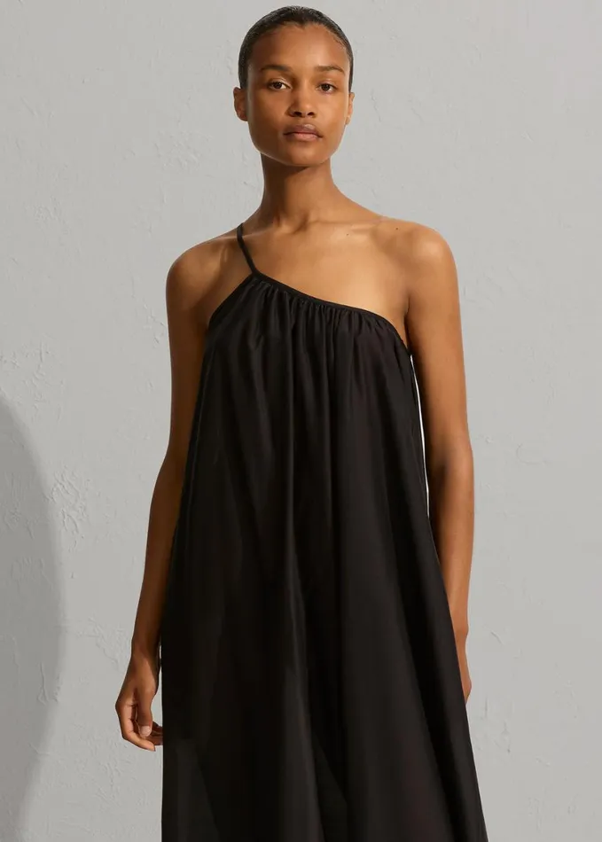 Clothing Women The Frankie Shop Matteau Voluminous One Shoulder Dress 8211 Black