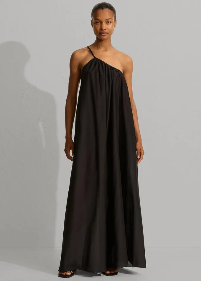 Clothing Women The Frankie Shop Matteau Voluminous One Shoulder Dress 8211 Black