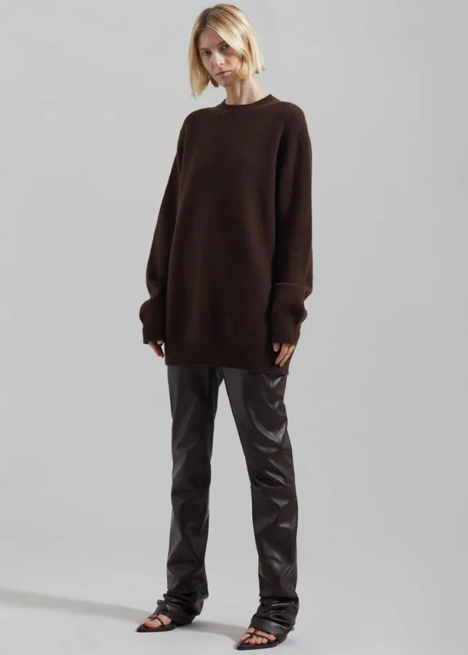 Clothing Women The Frankie Shop Maxime Knit Sweater Dress 8211 Brown