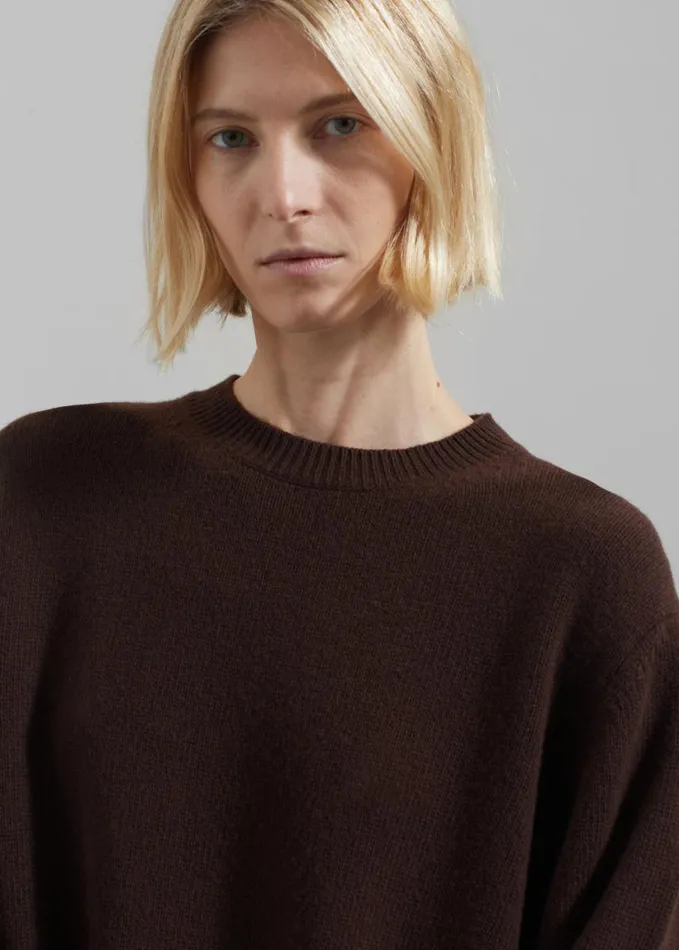 Clothing Women The Frankie Shop Maxime Knit Sweater Dress 8211 Brown