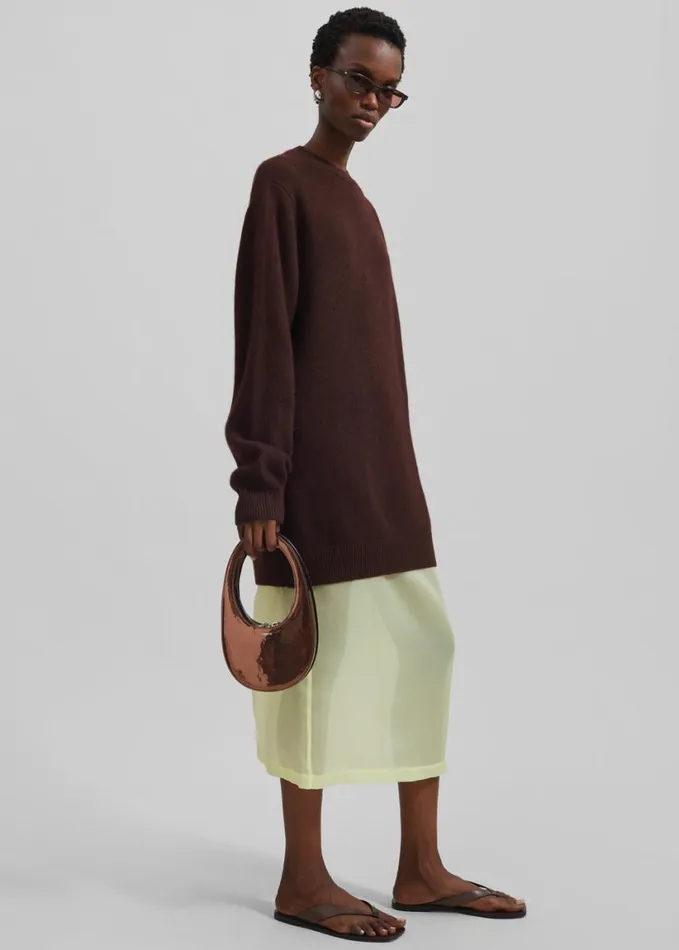 Clothing Women The Frankie Shop Maxime Knit Sweater Dress 8211 Brown