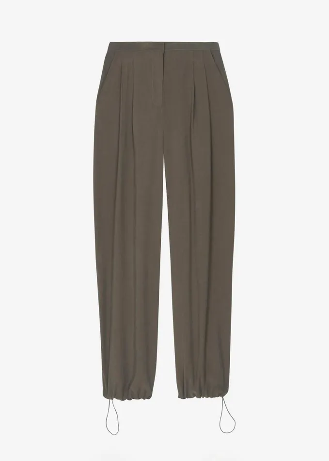 Clothing Women The Frankie Shop Meilen Pintuck Trousers 8211 Olive