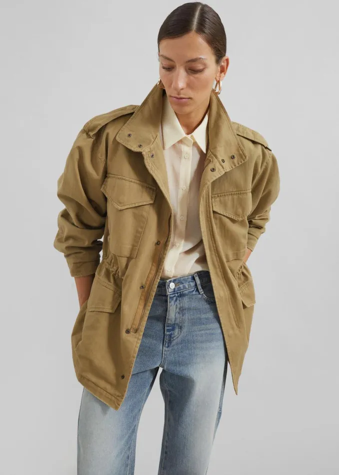 Clothing Women The Frankie Shop Merano Cargo Jacket 8211 Beige