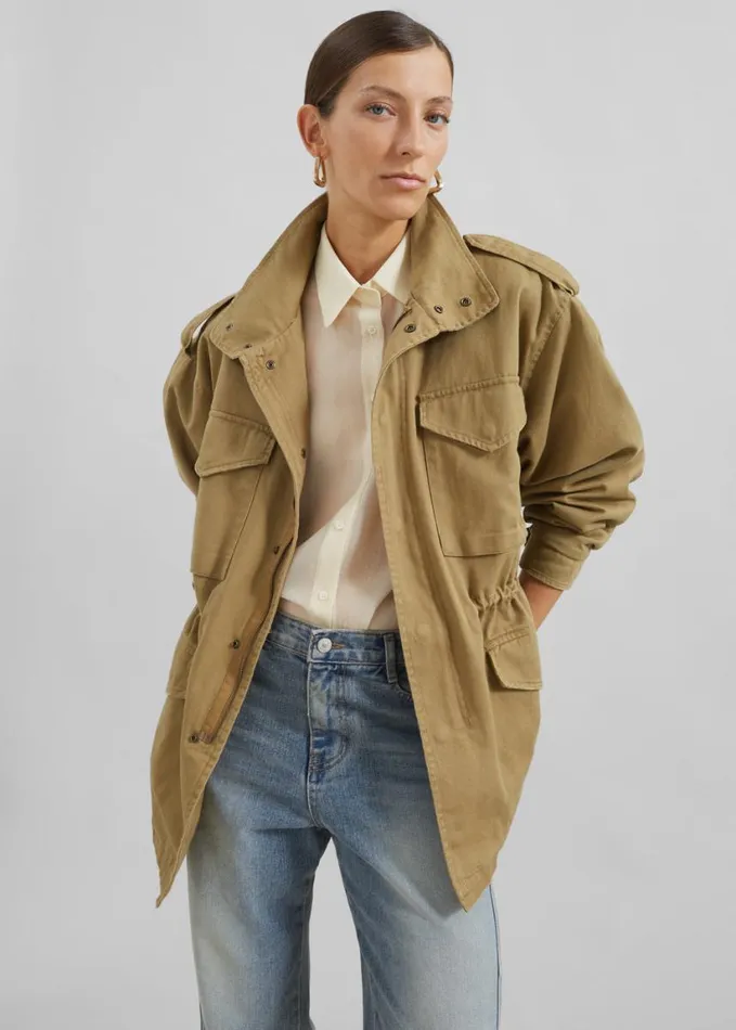 Clothing Women The Frankie Shop Merano Cargo Jacket 8211 Beige