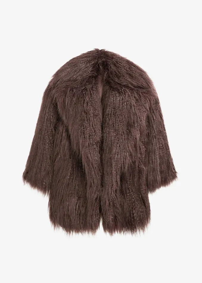 Clothing Women The Frankie Shop Miley Faux Fur Jacket 8211 Brown