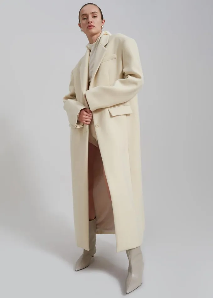 Clothing Women The Frankie Shop Mira Coat 8211 Cream